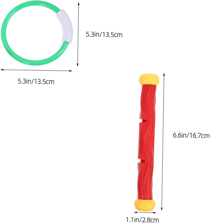 9 Pcs Underwater Pool Diving Toys Sticks for Kids Swimming Skills Training - Image 2